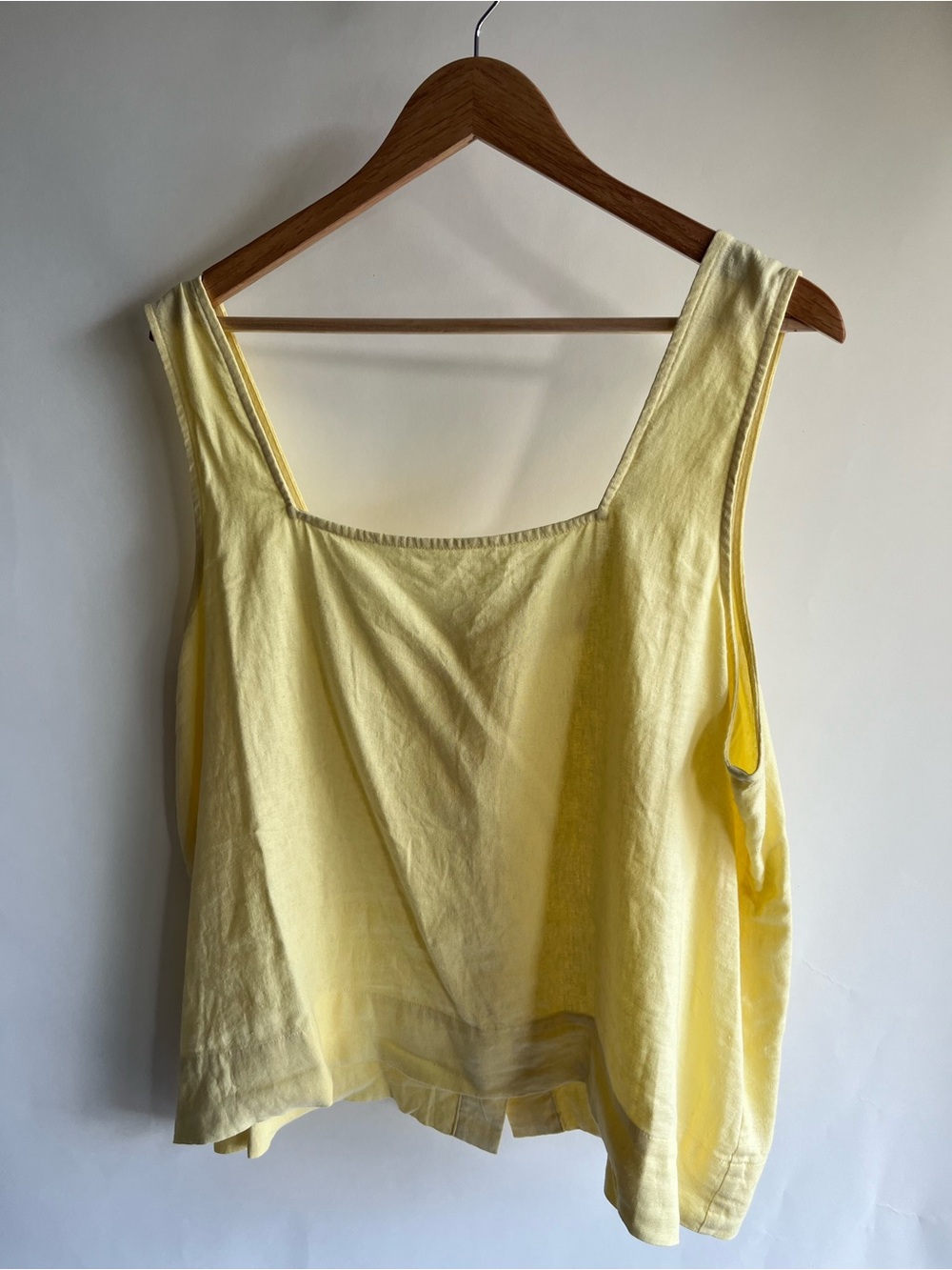 LC Lauren Conrad Square Neck Tank Sz XXL Sleeveless Linen Rayon EUC Top Shirt